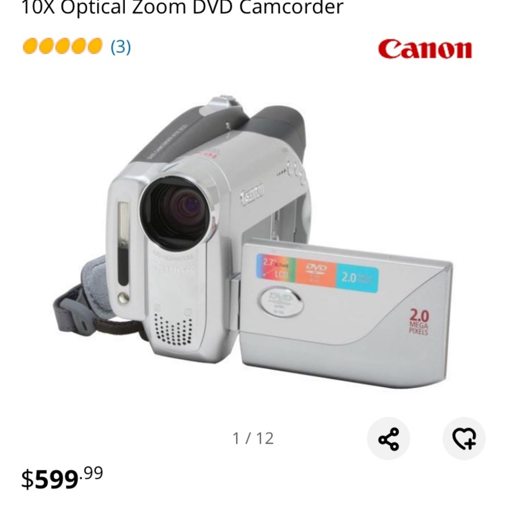 Canon DC22 camera and video Fillmer